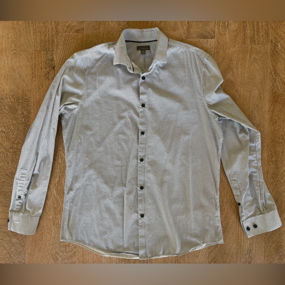 Calibrate Micro Check Oxford in White and Black - Picture 3 of 9